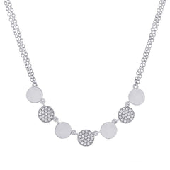 0.16ct 14k White Gold Diamond Pave Circle Necklace 0.16ct 14k White Gold Diamond Pave Circle Necklace
