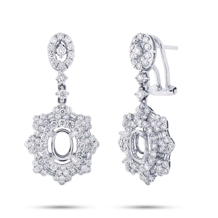 2.40ct 18k White Gold Diamond Semi-mount Earring 2.40ct 18k White Gold Diamond Semi-mount Earring