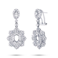 2.40ct 18k White Gold Diamond Semi-mount Earring 2.40ct 18k White Gold Diamond Semi-mount Earring
