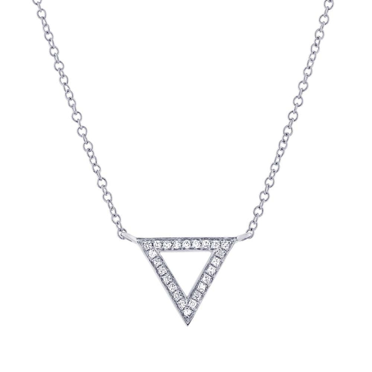 0.07ct 14k White Gold Diamond Triangle Pendant 0.07ct 14k White Gold Diamond Triangle Pendant