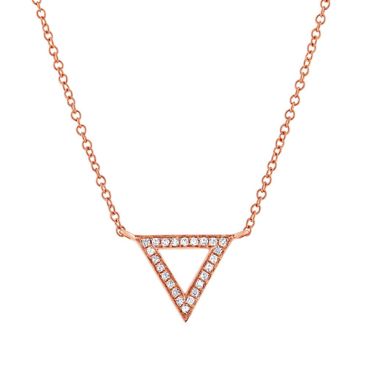 0.07ct 14k Rose Gold Diamond Triangle Pendant 0.07ct 14k Rose Gold Diamond Triangle Pendant