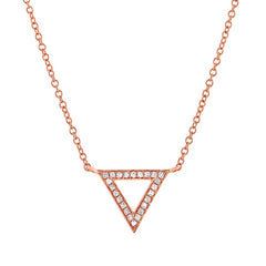 0.07ct 14k Rose Gold Diamond Triangle Pendant 0.07ct 14k Rose Gold Diamond Triangle Pendant