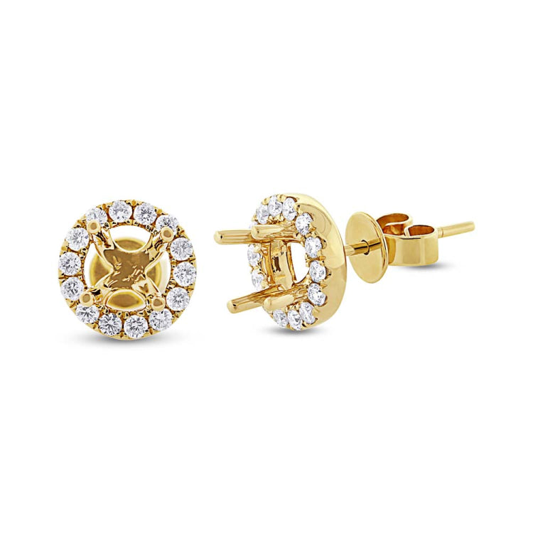 0.43ct 14k Yellow Gold Diamond Semi-mount Earring 0.43ct 14k Yellow Gold Diamond Semi-mount Earring