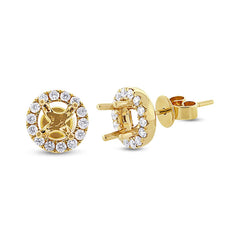 0.43ct 14k Yellow Gold Diamond Semi-mount Earring 0.43ct 14k Yellow Gold Diamond Semi-mount Earring