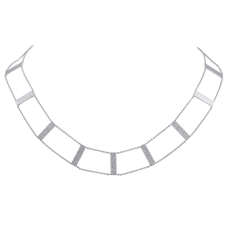 0.71ct 14k White Gold Diamond Ladder Necklace 0.71ct 14k White Gold Diamond Ladder Necklace