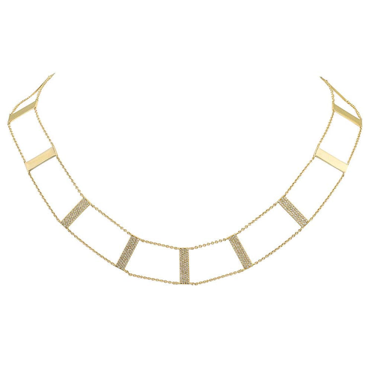 0.71ct 14k Yellow Gold Diamond Ladder Necklace 0.71ct 14k Yellow Gold Diamond Ladder Necklace