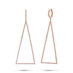 0.81ct 14k Rose Gold Diamond Triangle Earring 0.81ct 14k Rose Gold Diamond Triangle Earring