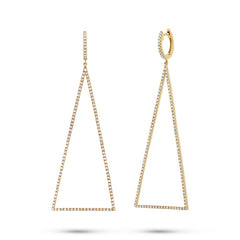 0.81ct 14k Yellow Gold Diamond Triangle Earring 0.81ct 14k Yellow Gold Diamond Triangle Earring