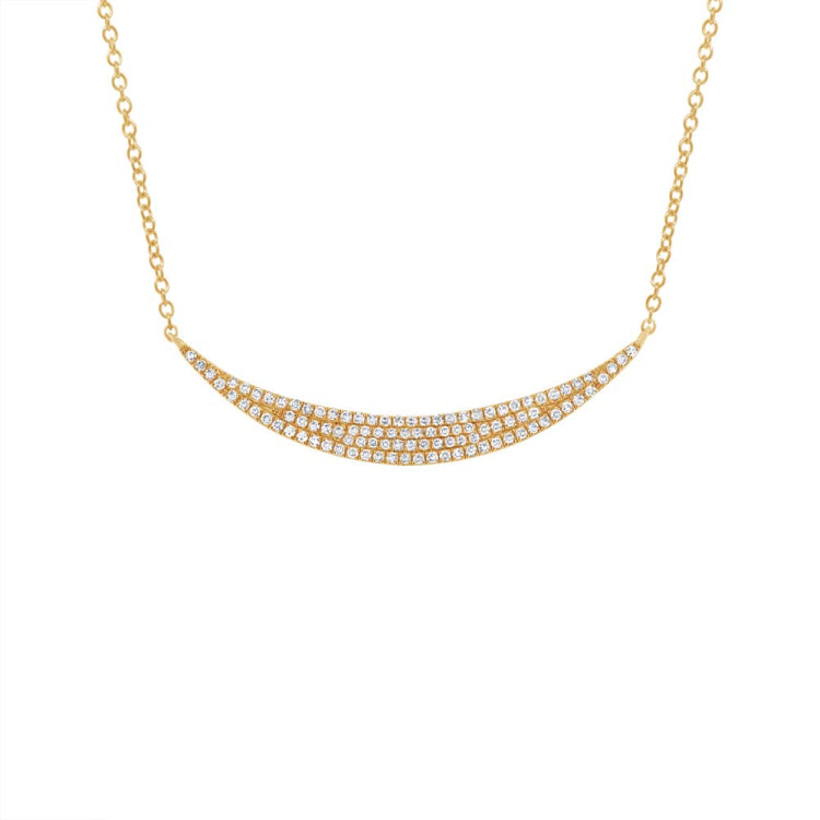 0.25ct 14k Yellow Gold Diamond Pave Crescent Necklace 0.25ct 14k Yellow Gold Diamond Pave Crescent Necklace