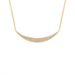 0.25ct 14k Yellow Gold Diamond Pave Crescent Necklace 0.25ct 14k Yellow Gold Diamond Pave Crescent Necklace
