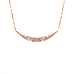 0.25ct 14k Rose Gold Diamond Pave Crescent Necklace 0.25ct 14k Rose Gold Diamond Pave Crescent Necklace