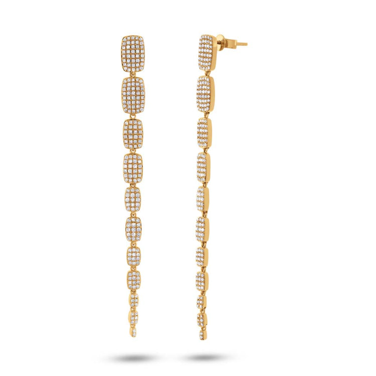 1.35ct 14k Yellow Gold Diamond Serpentine Earring 1.35ct 14k Yellow Gold Diamond Serpentine Earring
