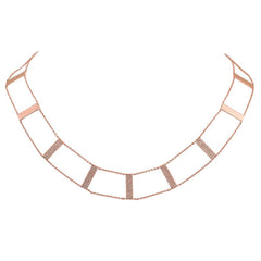 0.71ct 14k Rose Gold Diamond Ladder Necklace 0.71ct 14k Rose Gold Diamond Ladder Necklace
