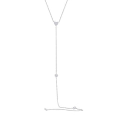 0.09ct 14k White Gold Diamond Heart Lariat Necklace 0.09ct 14k White Gold Diamond Heart Lariat Necklace