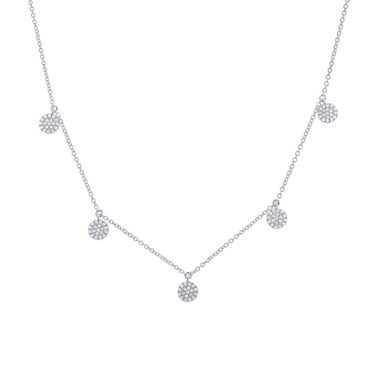 0.22ct 14k White Gold Diamond Pave Circle Necklace 0.22ct 14k White Gold Diamond Pave Circle Necklace