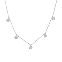 0.22ct 14k White Gold Diamond Pave Circle Necklace 0.22ct 14k White Gold Diamond Pave Circle Necklace