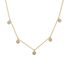 0.22ct 14k Yellow Gold Diamond Pave Circle Necklace 0.22ct 14k Yellow Gold Diamond Pave Circle Necklace