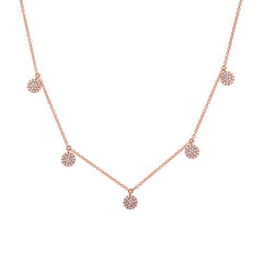 0.22ct 14k Rose Gold Diamond Pave Circle Necklace 0.22ct 14k Rose Gold Diamond Pave Circle Necklace