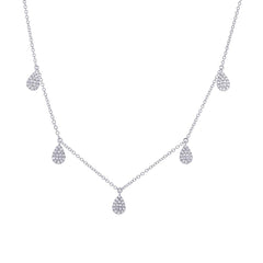 0.27ct 14k White Gold Diamond Pave Necklace 0.27ct 14k White Gold Diamond Pave Necklace