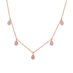 0.27ct 14k Rose Gold Diamond Pave Necklace 0.27ct 14k Rose Gold Diamond Pave Necklace