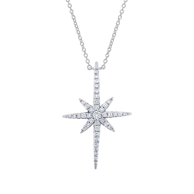 0.24ct 14k White Gold Diamond North Star Necklace 0.24ct 14k White Gold Diamond North Star Necklace