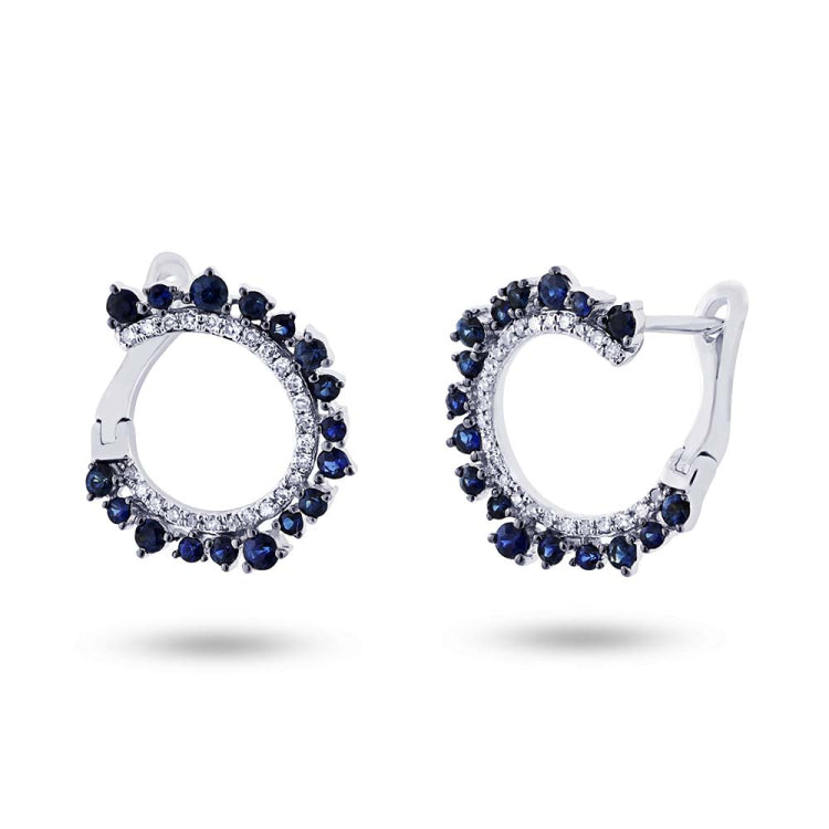 0.20ct Diamond & 0.78ct Blue Sapphire 14k White Gold Earring 0.20ct Diamond & 0.78ct Blue Sapphire 14k White Gold Earring