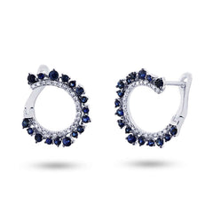 0.20ct Diamond & 0.78ct Blue Sapphire 14k White Gold Earring 0.20ct Diamond & 0.78ct Blue Sapphire 14k White Gold Earring