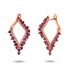 0.25ct Diamond & 0.94ct Ruby 14k Rose Gold Earring 0.25ct Diamond & 0.94ct Ruby 14k Rose Gold Earring