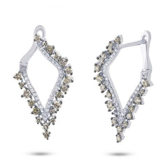 1.20ct 14k White Gold White & Champagne Diamond Earring 1.20ct 14k White Gold White & Champagne Diamond Earring