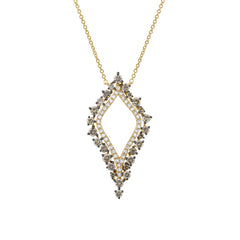 0.94ct 14k Yellow Gold White & Champagne Diamond Necklace 0.94ct 14k Yellow Gold White & Champagne Diamond Necklace