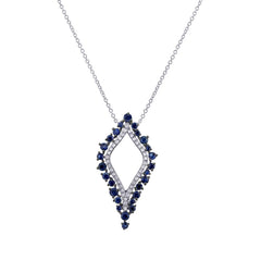 0.19ct Diamond & 0.86ct Blue Sapphire 14k White Gold Necklace 0.19ct Diamond & 0.86ct Blue Sapphire 14k White Gold Necklace