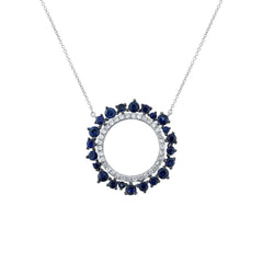 0.17ct Diamond & 0.79ct Blue Sapphire 14k White Gold Necklace 0.17ct Diamond & 0.79ct Blue Sapphire 14k White Gold Necklace