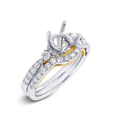 0.65ct 14k Two-tone Gold Diamond Semi-mount Ring 2-pc