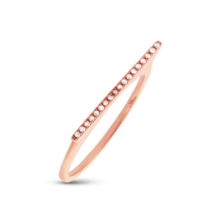 0.05ct 14k Rose Gold Diamond Bar Lady's Ring 0.05ct 14k Rose Gold Diamond Bar Lady's Ring