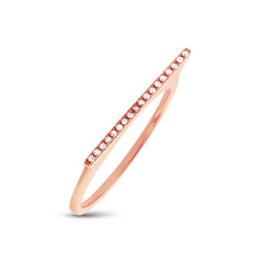 0.05ct 14k Rose Gold Diamond Bar Lady's Ring 0.05ct 14k Rose Gold Diamond Bar Lady's Ring