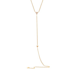 0.07ct 14k Yellow Gold Diamond Triangle Lariat Necklace 0.07ct 14k Yellow Gold Diamond Triangle Lariat Necklace