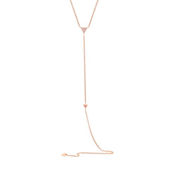 0.07ct 14k Rose Gold Diamond Triangle Lariat Necklace 0.07ct 14k Rose Gold Diamond Triangle Lariat Necklace