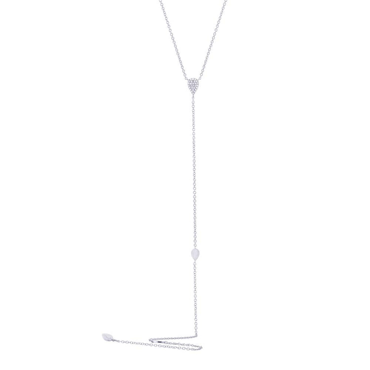 0.09ct 14k White Gold Diamond Lariat Necklace 0.09ct 14k White Gold Diamond Lariat Necklace