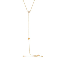 0.09ct 14k Yellow Gold Diamond Heart Lariat Necklace 0.09ct 14k Yellow Gold Diamond Heart Lariat Necklace