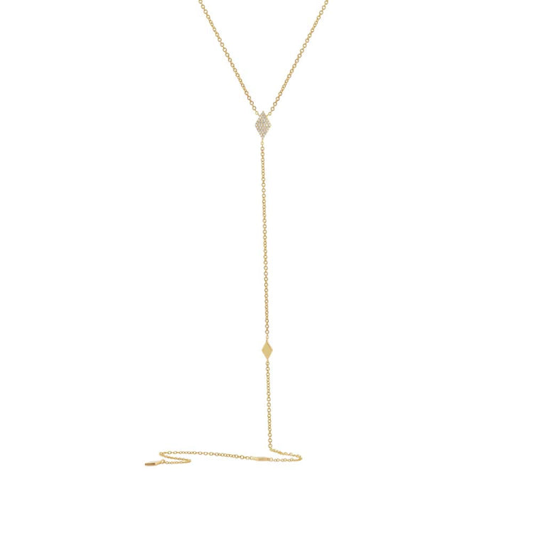 0.09ct 14k Yellow Gold Diamond Lariat Necklace 0.09ct 14k Yellow Gold Diamond Lariat Necklace