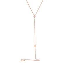 0.09ct 14k Rose Gold Diamond Lariat Necklace 0.09ct 14k Rose Gold Diamond Lariat Necklace