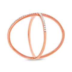 0.18ct 14k Rose Gold Diamond Lady's "X" Ring Size 5 0.18ct 14k Rose Gold Diamond Lady's "X" Ring Size 5