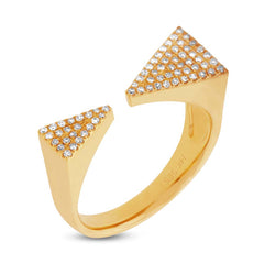 0.22ct 14k Yellow Gold Diamond Pave Triangle Ring Size 5.5 0.22ct 14k Yellow Gold Diamond Pave Triangle Ring Size 5.5