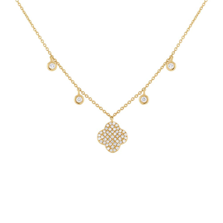 0.24ct 14k Yellow Gold Diamond Clover Necklace 0.24ct 14k Yellow Gold Diamond Clover Necklace