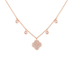 0.24ct 14k Rose Gold Diamond Clover Necklace 0.24ct 14k Rose Gold Diamond Clover Necklace