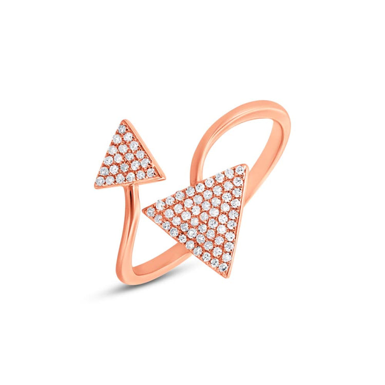 0.21ct 14k Rose Gold Diamond Triangle Lady's Ring 0.21ct 14k Rose Gold Diamond Triangle Lady's Ring