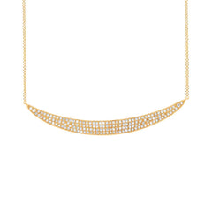 0.42ct 14k Yellow Gold Diamond Pave Crescent Necklace 0.42ct 14k Yellow Gold Diamond Pave Crescent Necklace