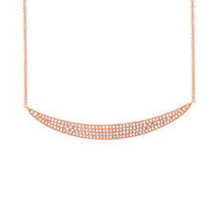 0.42ct 14k Rose Gold Diamond Pave Crescent Necklace 0.42ct 14k Rose Gold Diamond Pave Crescent Necklace