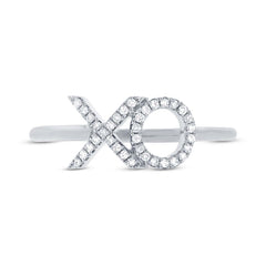 0.09ct 14k White Gold Diamond "XO" Ring Size 5 0.09ct 14k White Gold Diamond "XO" Ring Size 5