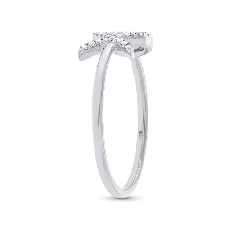 0.09ct 14k White Gold Diamond "XO" Ring Size 5 0.09ct 14k White Gold Diamond "XO" Ring Size 5
